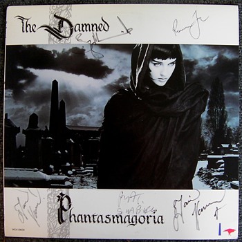 The Damned boots and autographed LP