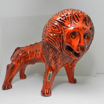 Awesome ROSENTHAL NETTER Mid Century Italian Art Pottery Lion