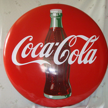  48 " Coca Cola Porcelain Button Sign - Signs