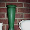 Early Roseville Matte Green/ Chloron Trumpet Vase Buttress Feet