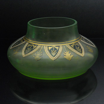 Fritz Hecert enameled vase - Art Glass