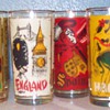 Coca Cola Glasses with around the world paintings on them