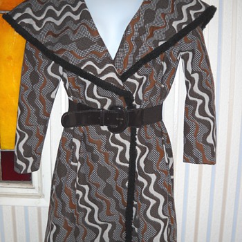 Alfred Werber Mod Print Coat - Womens Clothing