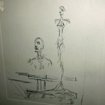 Unsigned Alberto Giacometti style etching with COA dated 1966 - Visual Art