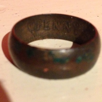 A old one penny coin ring  - Fine Jewelry