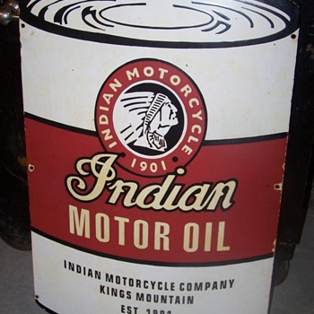 Indian Motorcycle Company Motor Oil Porcelain Sign
