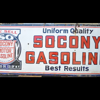 Large SACONY gasoline porcelian sign - Signs