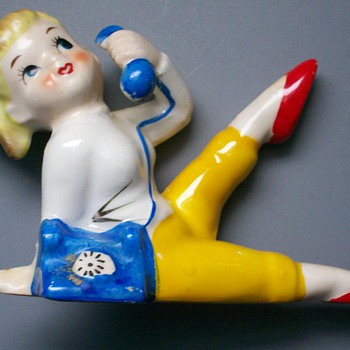 1950's Ponytail telephone figurine made in Japan  - Telephones