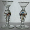 Candlesticks with Paperweight Stems