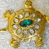 VINTAGE TURTLE BROOCH WITH RHINESTONES