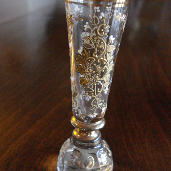 Posy bud vase or holder Bohemian - Art Glass