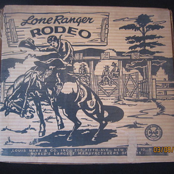 1952 Louis Marx Lone Ranger Rodeo Complete Playset No. 3696 With Original Box Plus Extras 