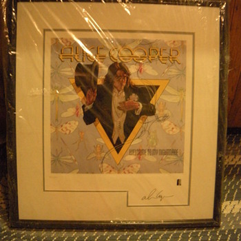 Autographed Alice Cooper numbered, framed lithograph - Music