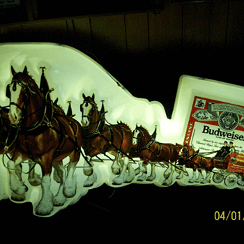 Budweiser 3D lighted Clydesdale Sign