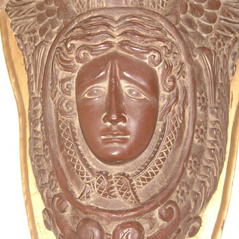 Large Antique carving Of MERCURY with snakes and staff and wings