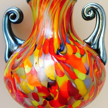 Loetz Ausführung 237 with Contrasting Handles and Rim - Art Glass