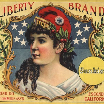 Super Rare Escondido San Diego Patriotic Crate Label