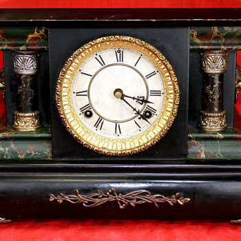 Antique Black Mantel Clock - Clocks