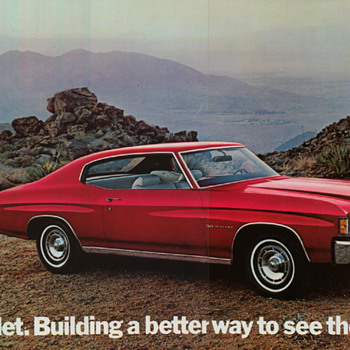Original Sales brochure and poster and service manual, 1972 Chevelle - Classic Cars