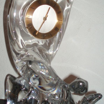 Schneider blown glass mantle clock