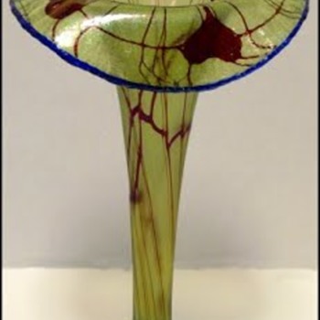 Imperial Free Hand Vases with Red "Leaf & Vine" Decors - Imperial Glass Company, Bellaire, Ohio, 1923-24 - Art Glass