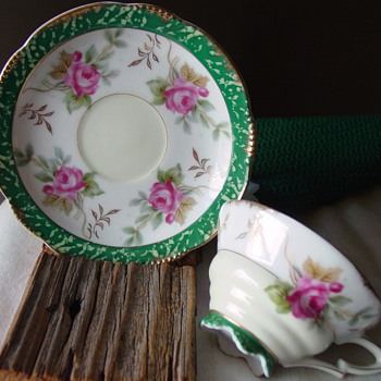 Lefton Cup and Saucer ~ Unidentified Pattern - China and Dinnerware