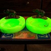 A pair of Houze Slag Glass Elephant Ashtrays