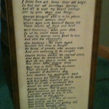 1910 Police Poem by Author James Rowe - Posters and Prints