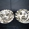 Art Pottery Hand Painted Bowl Pair Picasso-ish