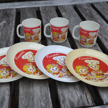 Vintage Kids Platsic Cup and Saucer set by Campbell, made in Italy