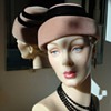 1940s Pink Felt Step Toque Topper