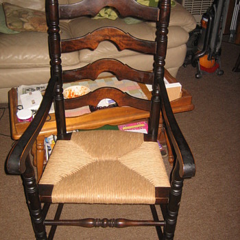 Ladder Back Armchair with fiber rush seat - Furniture