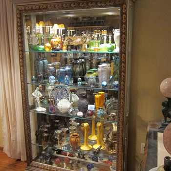 This is our second display case, mostly color art glass - Art Glass