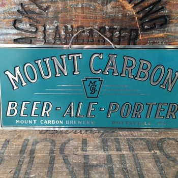 Mount Carbon Beer Tin Sign - Breweriana
