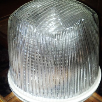 Holophane reflective cut glass shade 6" diameter