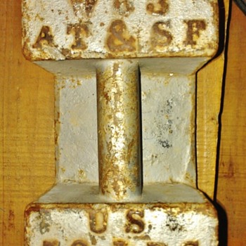 AT&SF Railroad 50 lb. Platform Scale Calibration Weight - Railroadiana