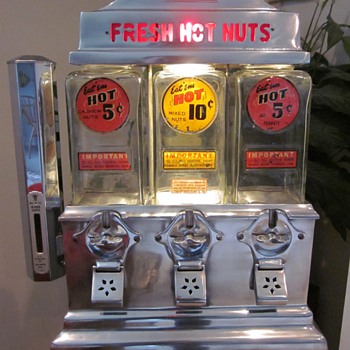1940's Ajax Fresh Hot Nuts Vending Machine - Coin Operated
