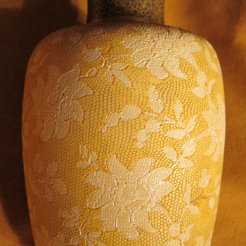 Doulton & Slater Gold and White Floral Vase, 