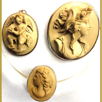 Cameo Lava Stone Silver Ring High Relief - Fine Jewelry
