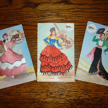1940's-1950's silk post cards