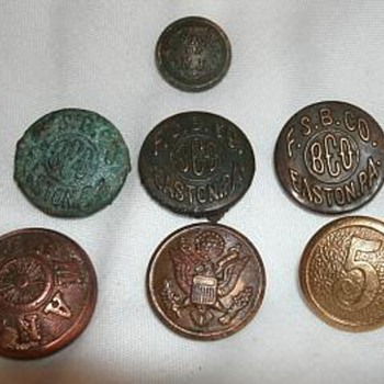 Buttons Dug in Easton Pa.