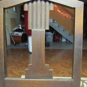 A set of  oak chairs.