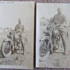 Photographs of man on Harley- Davidson c. 1930s