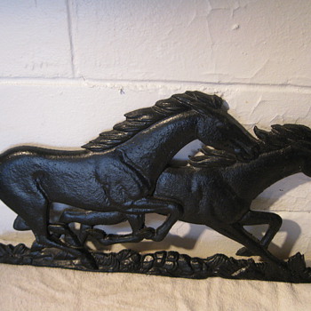 Cast Iron Racing Horses 