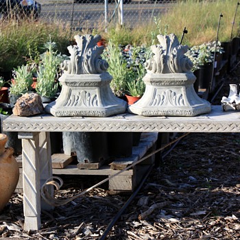 Cast stone sconces - 2 large and heavy - Victorian Era