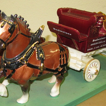 Budweiser Clydesdales Double Hitch with Wagon - ceramic