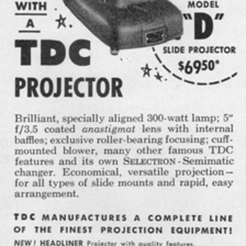 1953 - TDC Slide Projector Advertisement - Advertising