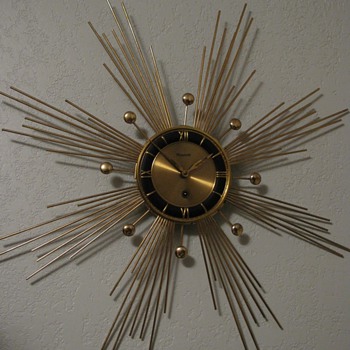 Mid Century Atomic Sun/Starburst Wall clock by Forestville
