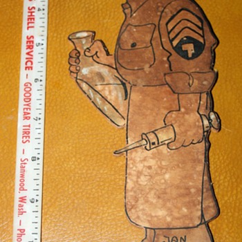 1945 Army Medic figure on plywood - Military and Wartime