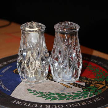 medal and Crystal Salt and Pepper Shakers.